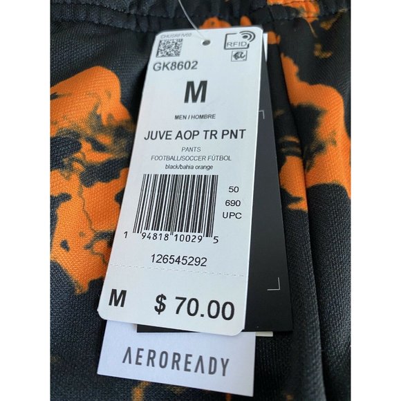 adidas | Pants | Adidas Juventus Fc Aop Black Bahia Orange Training Pants  Mens M Gk862 Nwt | Poshmark